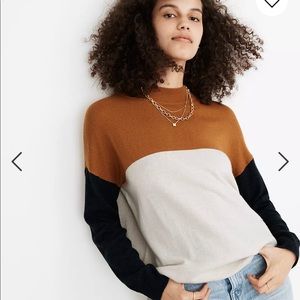 Madewell Colorblock Mockneck Sweater